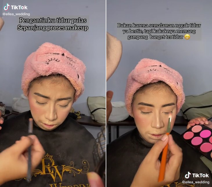 pengantin ketiduran © TikTok