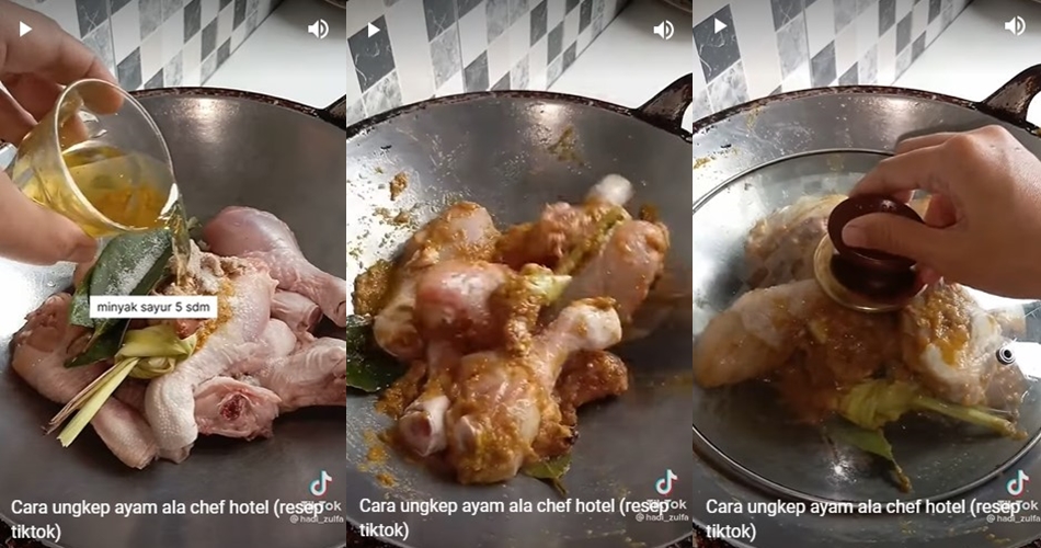 Tanpa diberi air, begini cara ungkep ayam agar lebih empuk, sedap, dan bumbu meresap sempurna