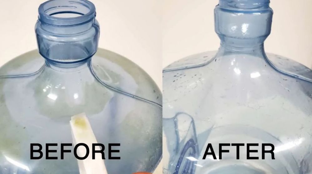 Tanpa sitrun atau kerikil, begini trik bersihkan lumut dan noda kuning di galon pakai 1 bahan dapur