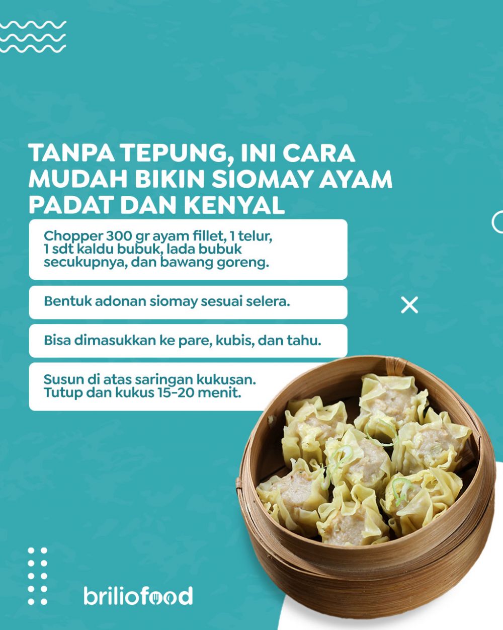 Tanpa pakai tepung apa pun, ini cara mudah bikin siomay ayam yang padat dan tetap kenyal