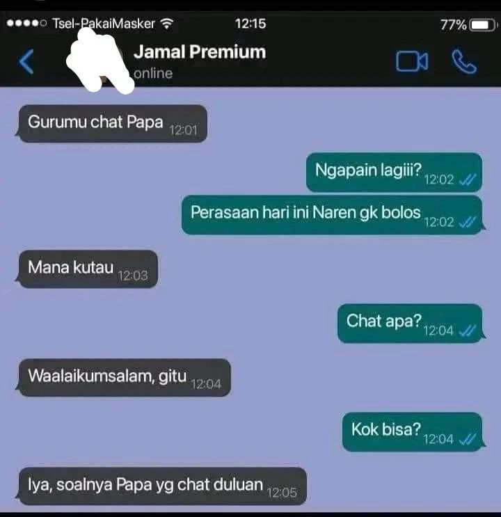 Chat kocak orang tua anak bikin tepuk jidat Berbagai sumber