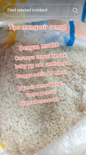 Cara warganet usir semut di tempat penyimpanan beras ini antimainstream pakai 1 jenis produk bayi