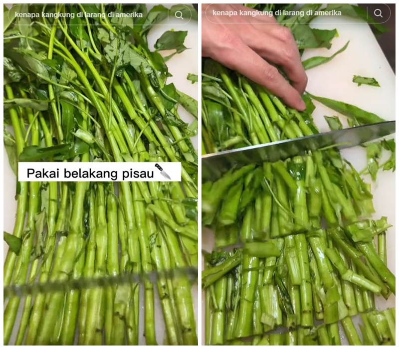 Trik cepat masak tumis kangkung cuma 25 detik, warnanya tetap hijau segar dan matang sempurna