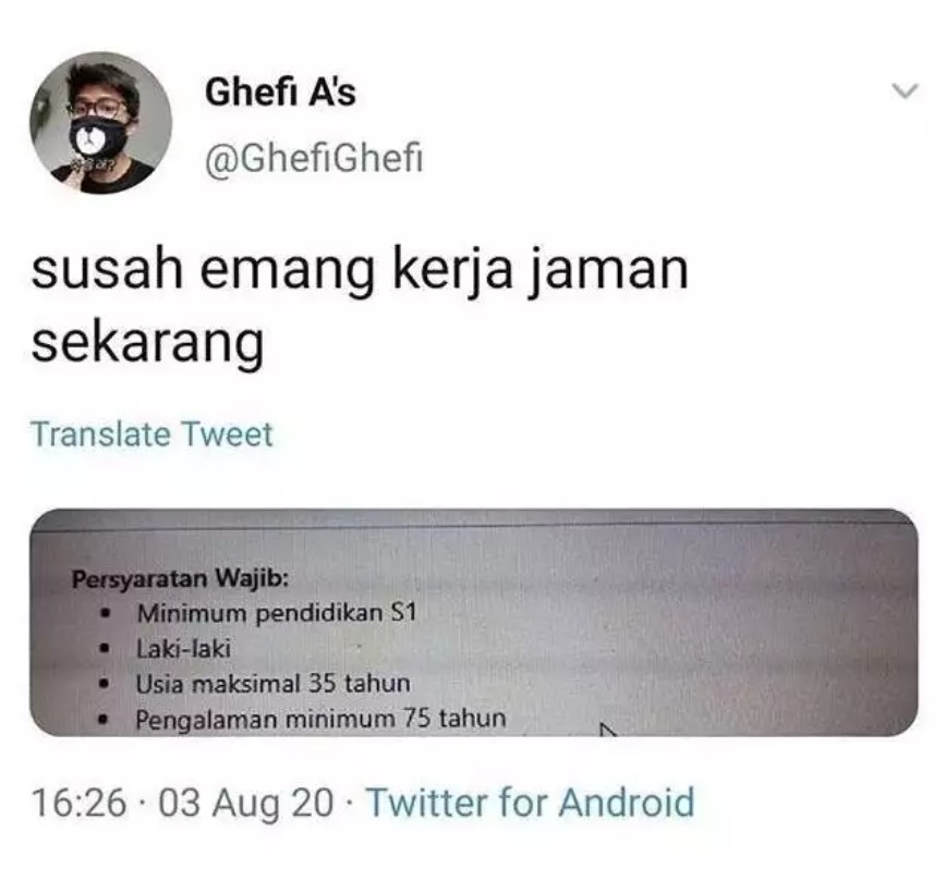 Lowongan kerja nyeleneh minta dirujak Berbagai sumber