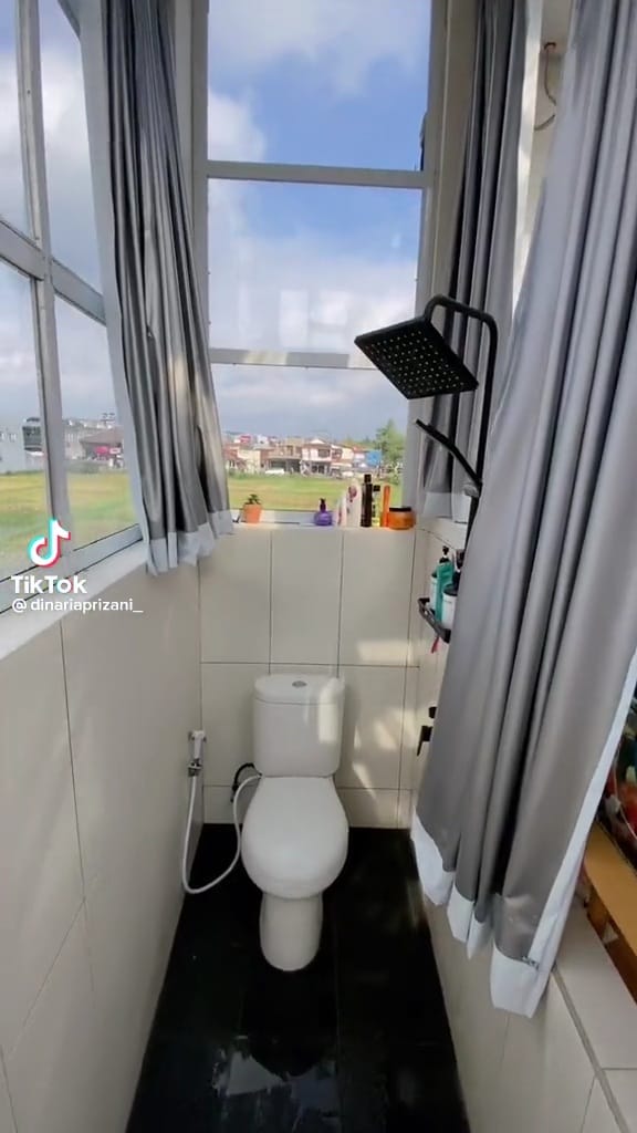 Kolam ikan disulap jadi toilet estetik © TikTok Kolam ikan disulap jadi toilet estetik © TikTok