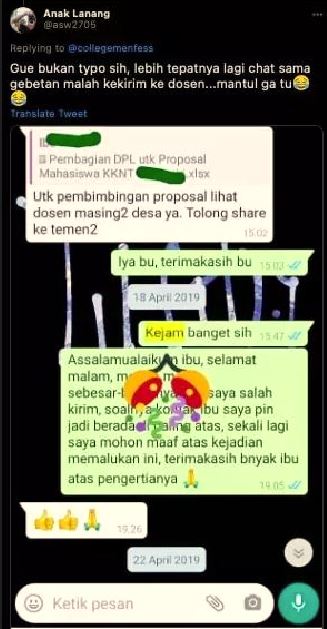 chat lucu dengan dosen ini endingnya bikin menyesal Berbagai sumber