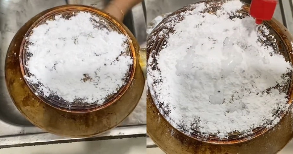Cuma pakai 2 bahan dapur, ini cara lunturkan noda gosong di pantat panci tanpa direndam