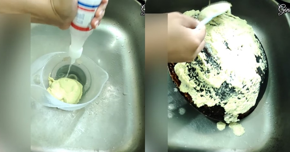 Tak perlu dikerik pakai pisau, ini cara bersihkan kerak tebal di pantat wajan cuma pakai 2 bahan