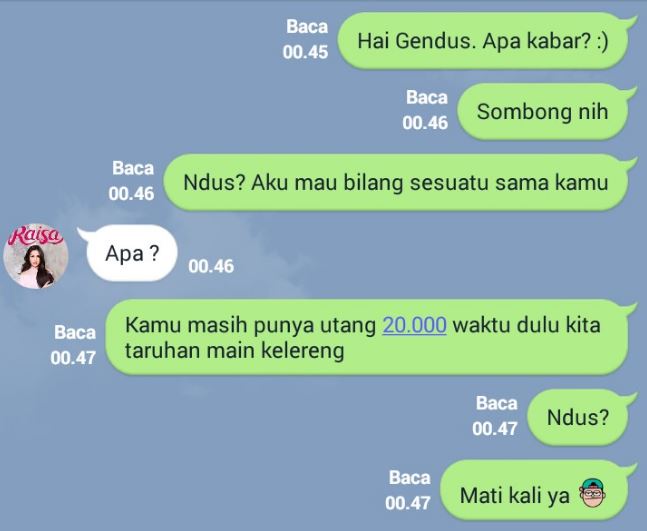 chat lucu menagih utang Berbagai sumber