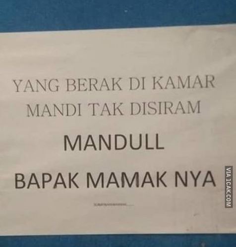 Potret kocak imbauan di toilet Berbagai sumber Potret kocak imbauan di toilet Berbagai sumber