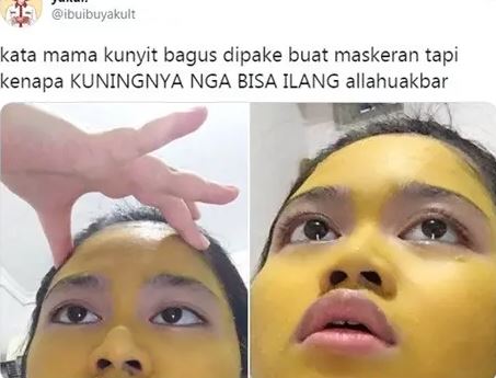 potret kocak orang pakai masker kecantikan Berbagai sumber