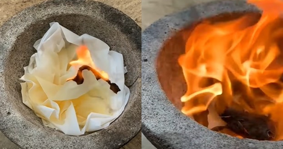 Cara warganet sulap cobek batu jadi alat masak, antimainstream tapi berguna saat keadaan darurat