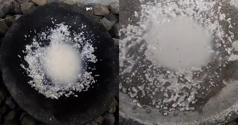 Cara simpel membedakan cobek batu asli dan palsu cuma pakai 1 bahan makanan