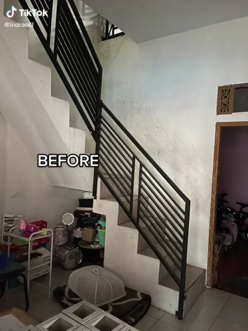 renovasi rumah dua lantai © TikTok
