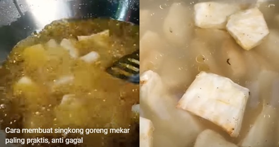 Tanpa direbus dulu, ini trik goreng singkong agar merekah, gurih, dan tak menyerap minyak