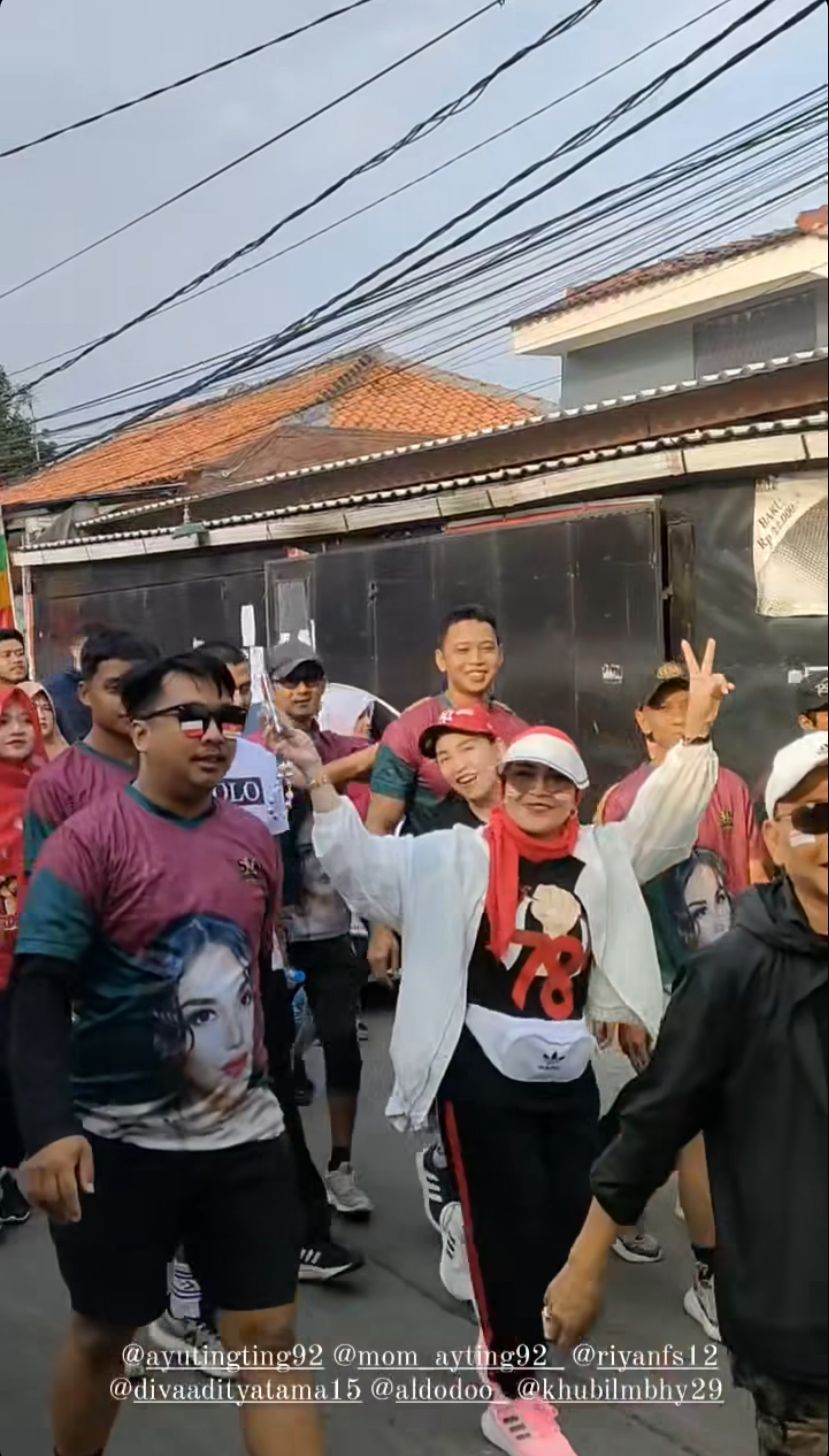 momen seru ayu ting ting ikut gerak jalan santai © instagram