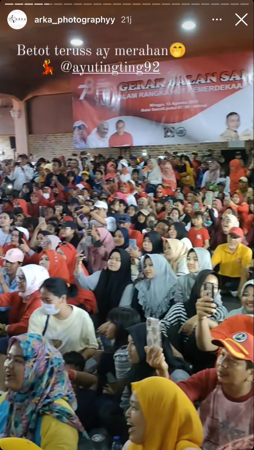 momen seru ayu ting ting ikut gerak jalan santai © instagram