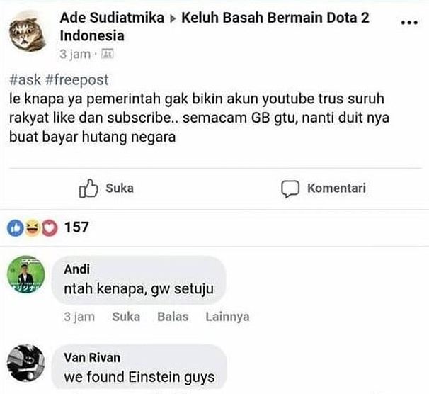 Potret kocak orang minta saran di Facebook Berbagai sumber