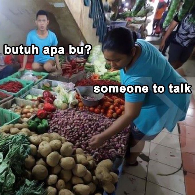 meme tanya jawab di pasar Berbagai sumber