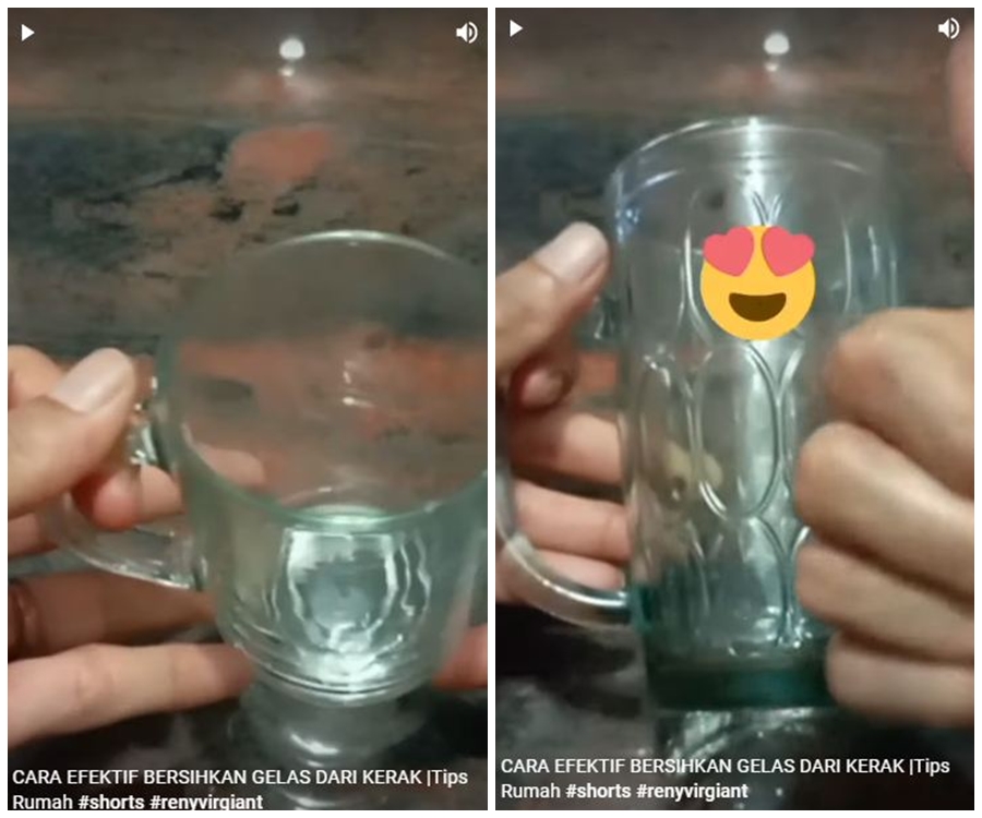 Tanpa direndam pemutih dan sitrun, ini trik bersihkan kerak minuman di gelas kaca pakai 2 bahan dapur