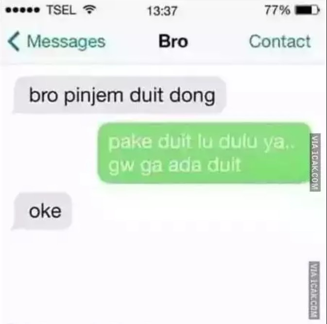 Chat kocak teman pengin ngutang Berbagai sumber