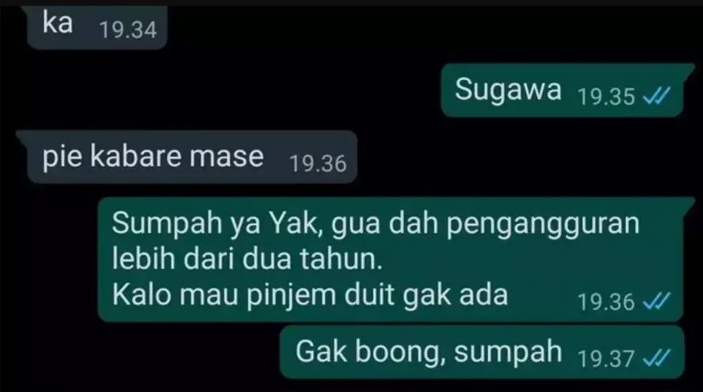 Chat kocak teman pengin ngutang Berbagai sumber