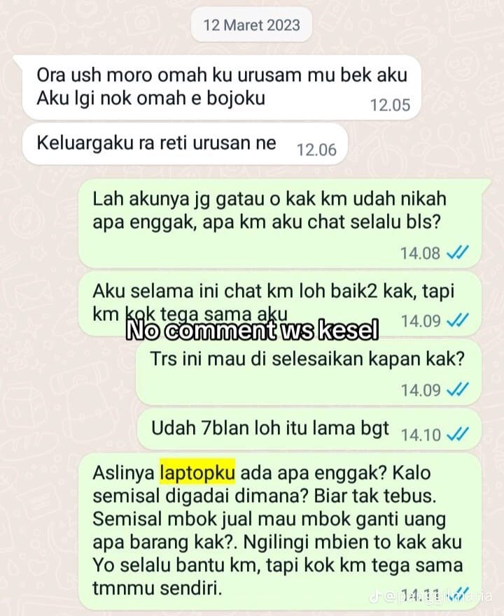 Cerita wanita tagih utang bikin emosi © TikTok