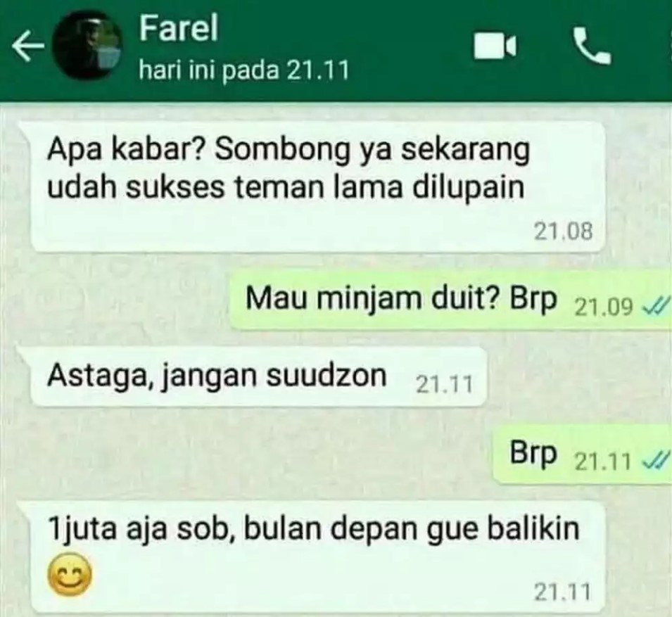 Basa-basi teman mau ngutang Berbagai sumber
