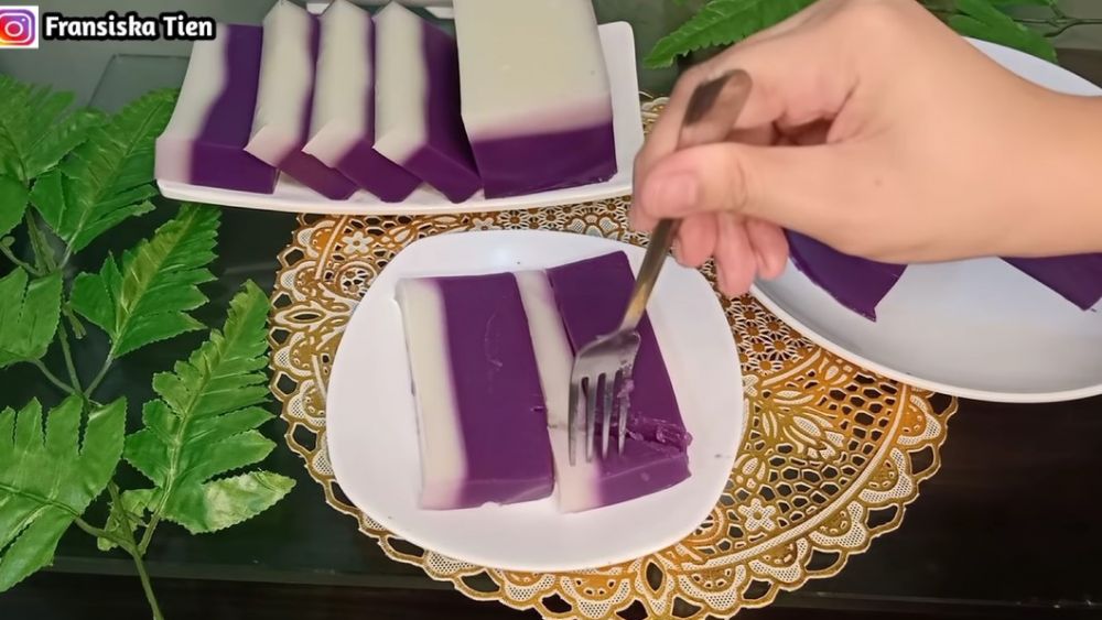 Trik bikin puding ubi ungu agar teksturnya lebih lembut dan lumer di mulut, cuma pakai 1 bahan