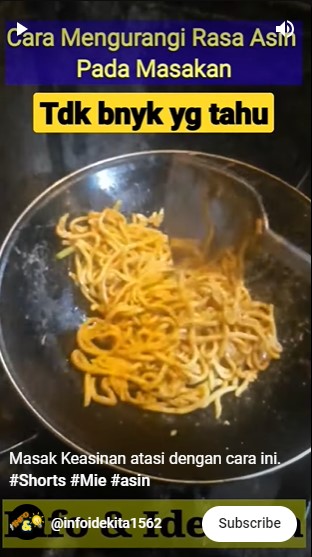 Bukan ditambah air, gula, atau kentang, ini trik mengatasi masakan keasinan pakai 1 jenis minyak