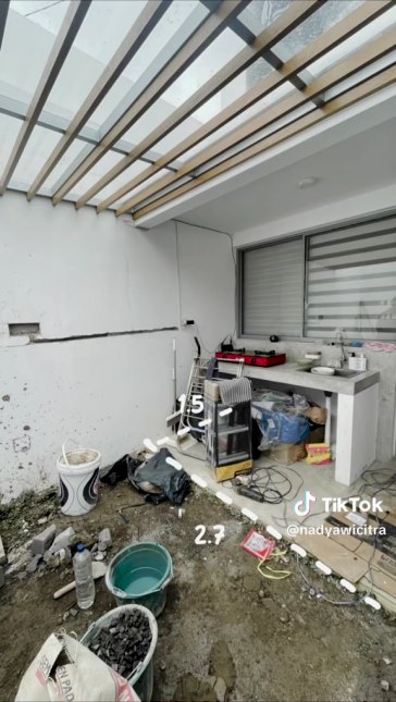 renovasi dapur terbuka © TikTok