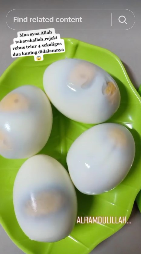 Penampakan telur rebus ini di luar dugaan, isinya bikin terkejut saat dibelah