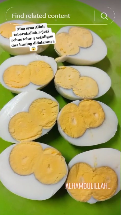 Penampakan telur rebus ini di luar dugaan, isinya bikin terkejut saat dibelah