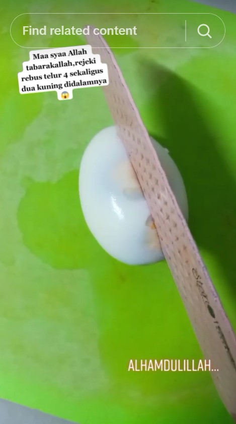 Penampakan telur rebus ini di luar dugaan, isinya bikin terkejut saat dibelah