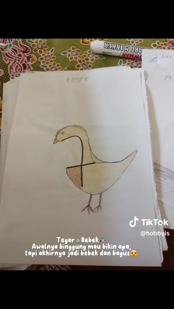 Murid SD gambar dari inisial nama © TikTok