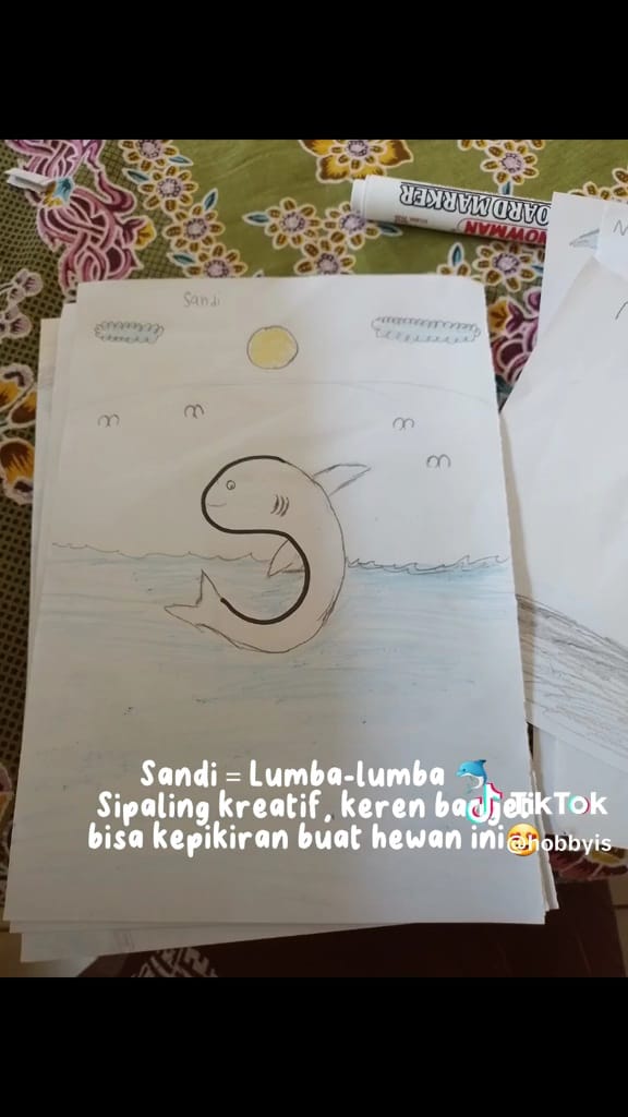 Murid SD gambar dari inisial nama © TikTok