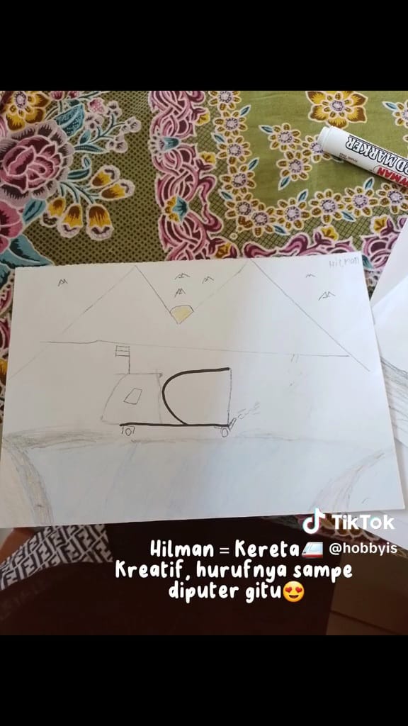 Murid SD gambar dari inisial nama © TikTok
