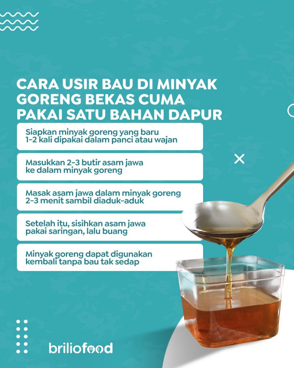 Bukan pakai jahe, ini trik usir bau di minyak goreng bekas cuma memanfaatkan 1 bahan dapur