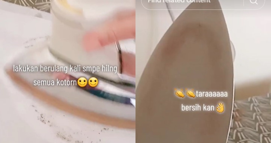 Bukan dicuci air, begini trik membersihkan kerak gosong setrika pakai 1 bahan dapur