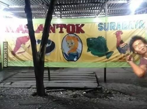 Potret kocak kejadian tak terduga pada spanduk Berbagai sumber