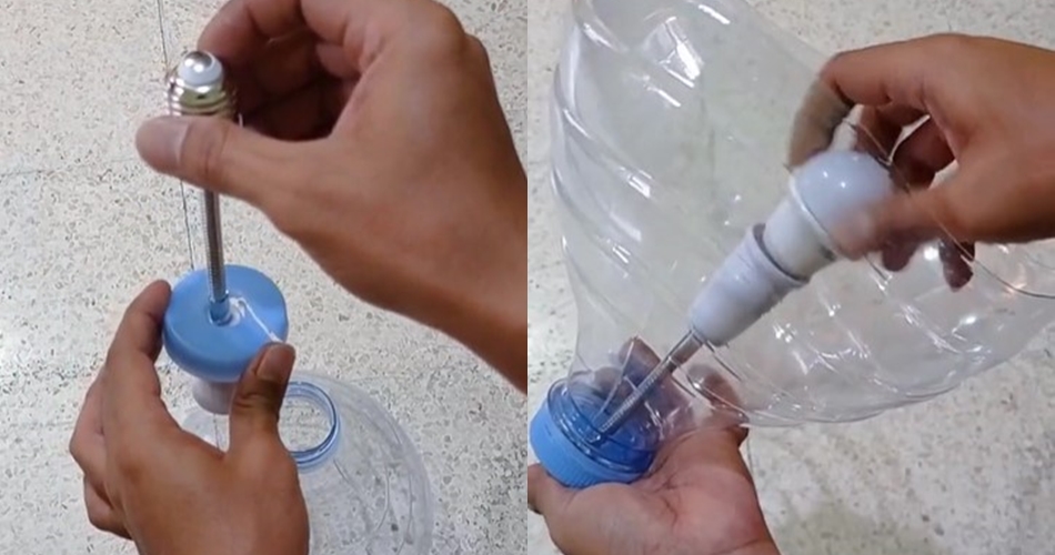 Aksi pria tunjukkan fungsi lain galon bekas ini kreatif banget, kerennya bikin melongo