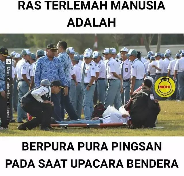 Pemandangan saat upacara bendera ini relate abis Berbagai sumber