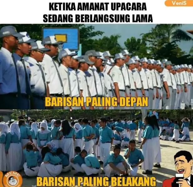 Pemandangan saat upacara bendera ini relate abis Berbagai sumber