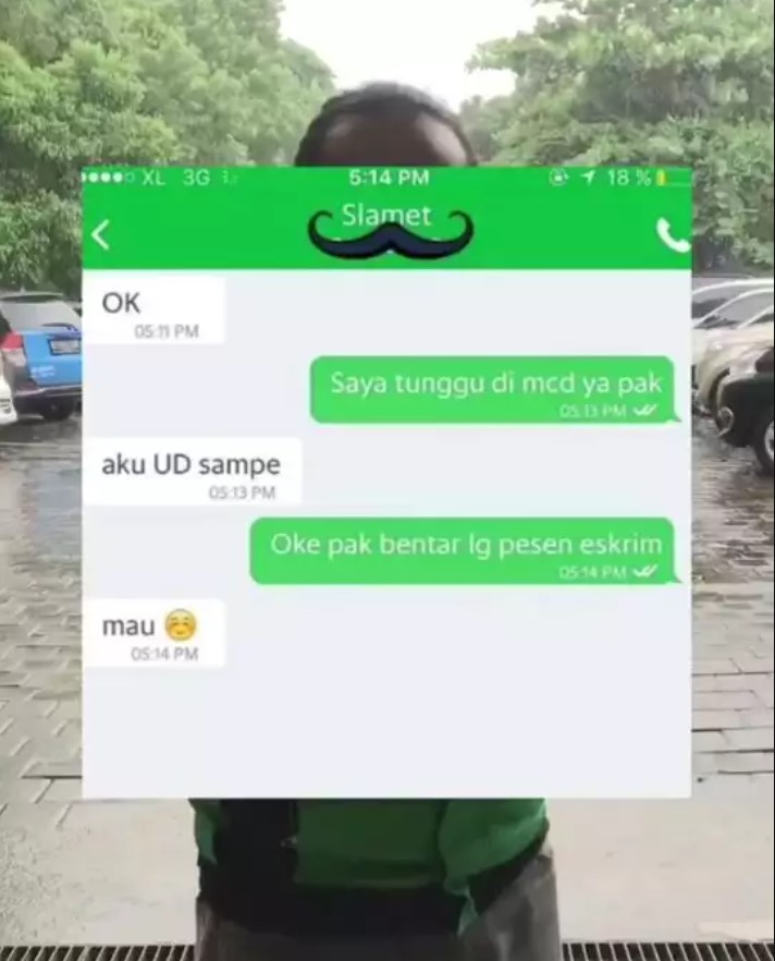 Chat driver ojol minta dimengerti  Berbagai sumber