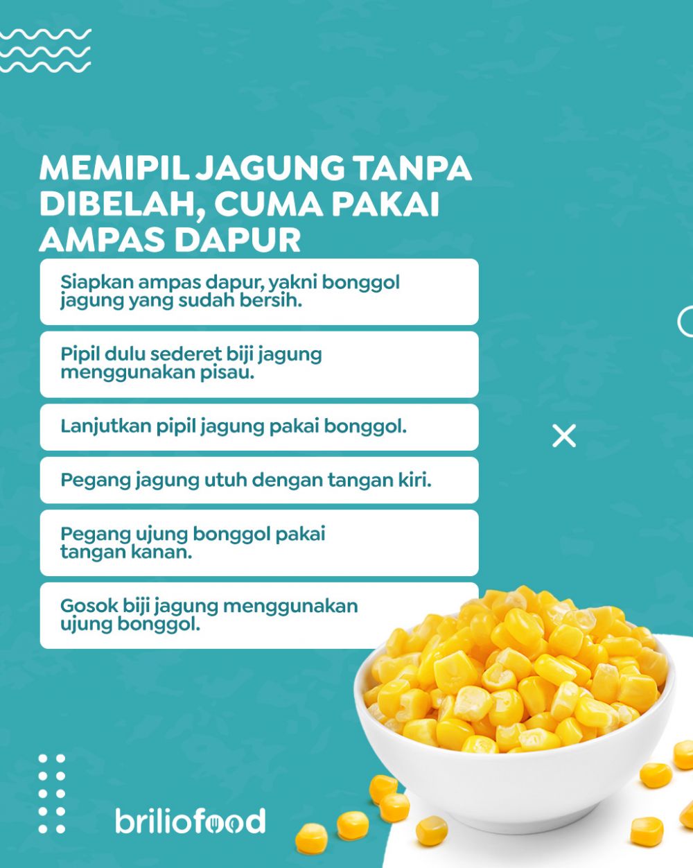 Hanya pakai 1 ampas dapur, begini cara cepat memipil jagung tanpa dibelah dan bikin tangan sakit