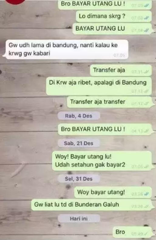 Cara ngeles saat ditagih Berbagai sumber