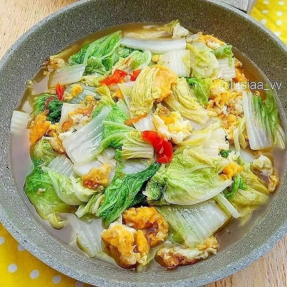 13 Resep tumis sawi putih dan telur, sederhana, gurih, dan bikin nambah nasi