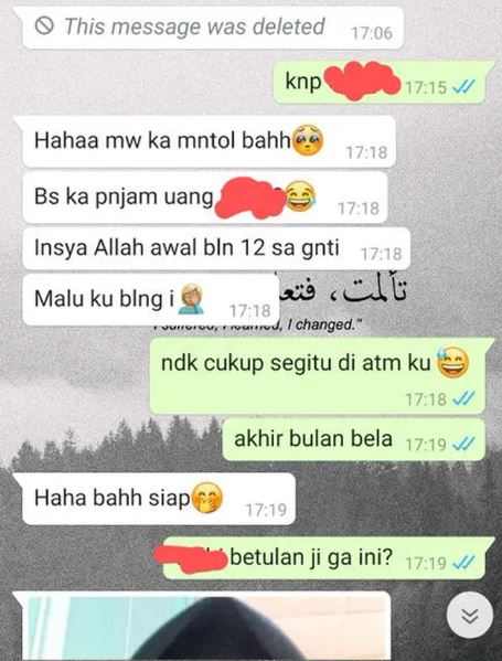 Chat lucu teman pinjam uang Berbagai sumber