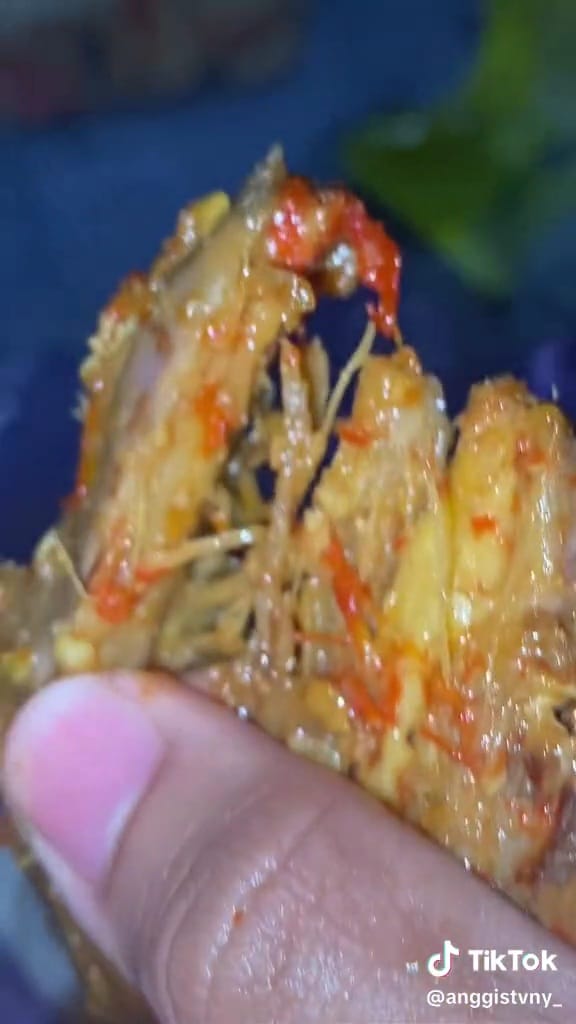 Nasi berkat isi lauk mirip daging © TikTok