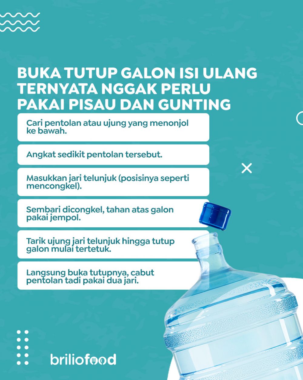 Jangan disobek, begini trik mudah membuka tutup galon isi ulang tanpa pisau atau gunting